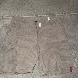 Men's Brown Checkered Shorts